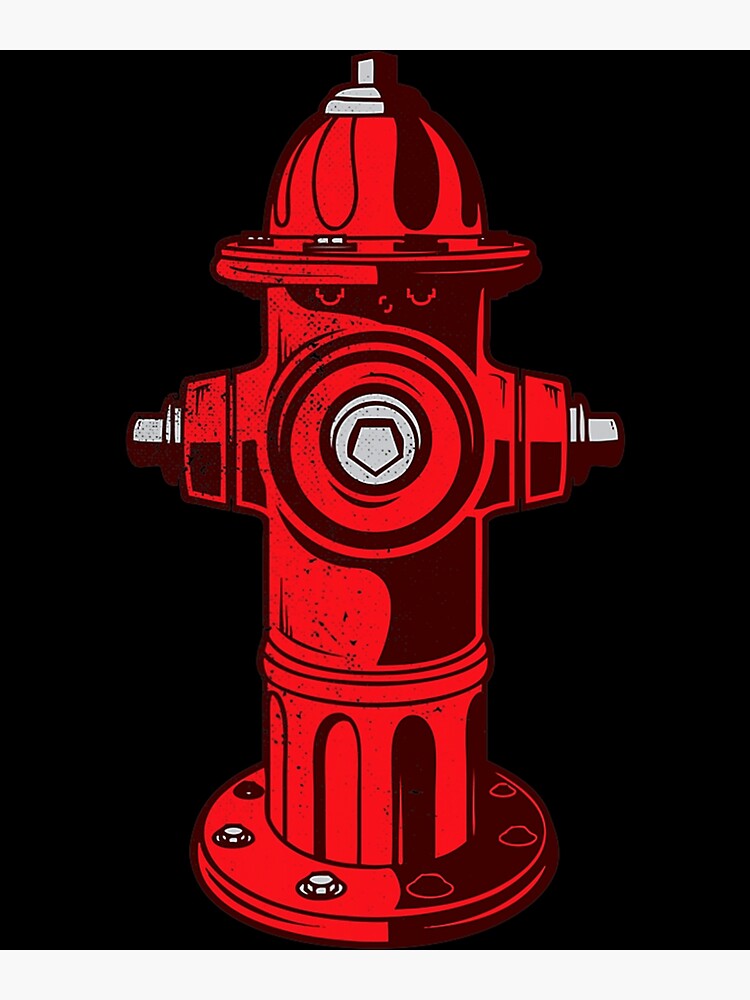 "Red Graphic Fire Hydrant FireFighter Work" Poster for Sale by