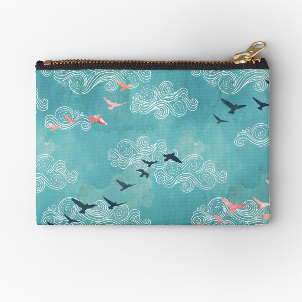 Blue sky birds Zipper Pouch