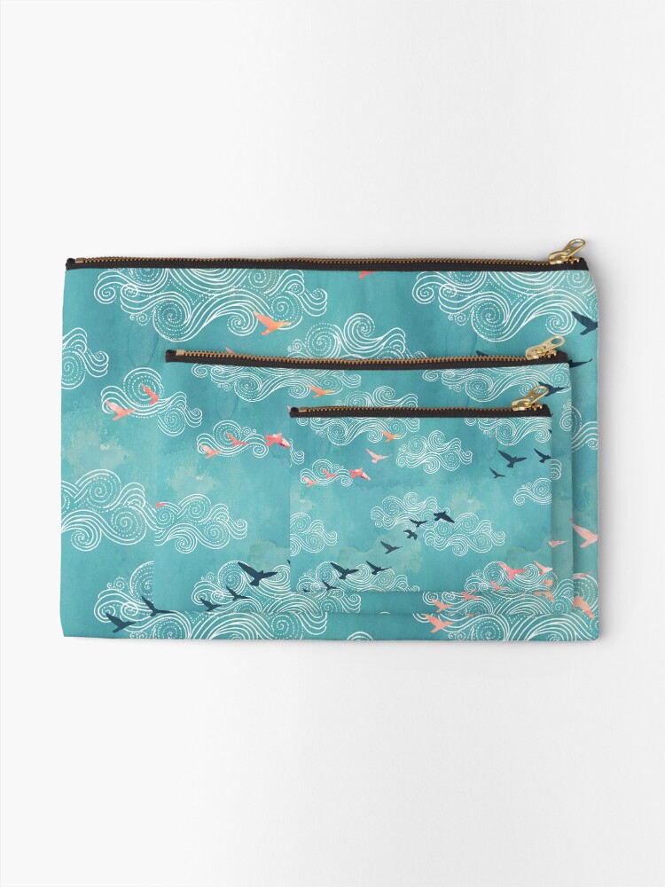 Alternate view of Blue sky birds Zipper Pouch