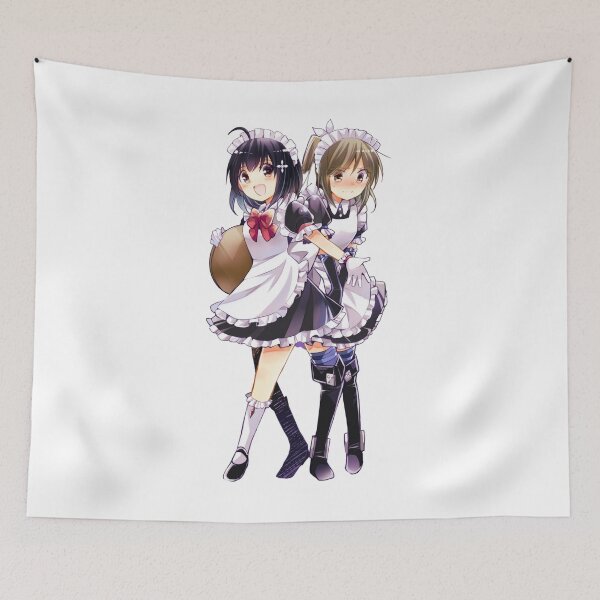 Item preview, Maple and Sally Wearing Maid Outfit Maid Dress Blushing Embarassed | Bofuri: I Don't Want to Get Hurt, so I'll Max Out My Defense | Itai no wa Iya nano de Bougyoryoku ni Kyokufuri Shitai to Omoimasu designed and sold by Risumu.