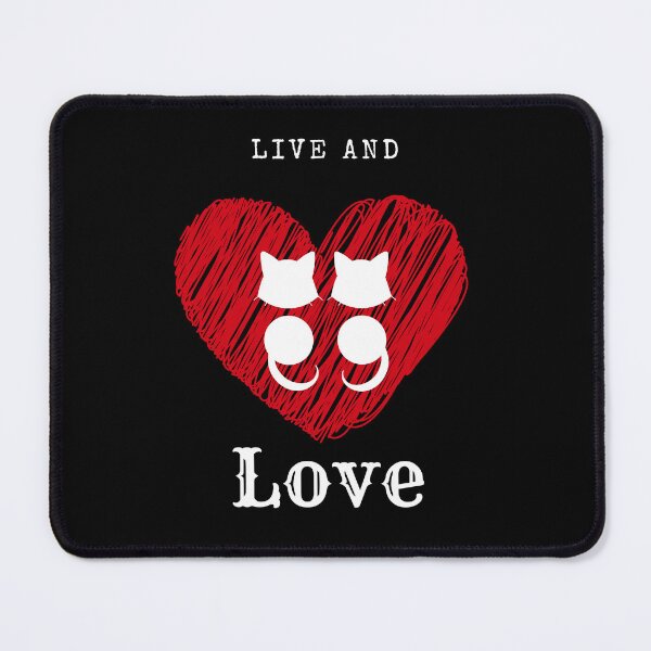 Item preview, Semicolon Cats (Live And Love Heart Sketch B) designed and sold by SimplyMe-Plus.
