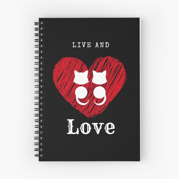 Item preview, Semicolon Cats (Live And Love Heart Sketch B) designed and sold by SimplyMe-Plus.