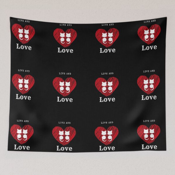 Item preview, Semicolon Cats (Live And Love Heart Sketch B) designed and sold by SimplyMe-Plus.