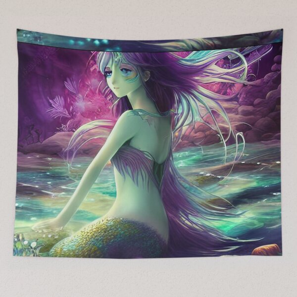 Item preview, Mermaid Sits By The Sea While the Wind Plays in Her Hair designed and sold by Lenkaland.