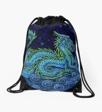 Chinese Azure Dragon Drawstring Bag