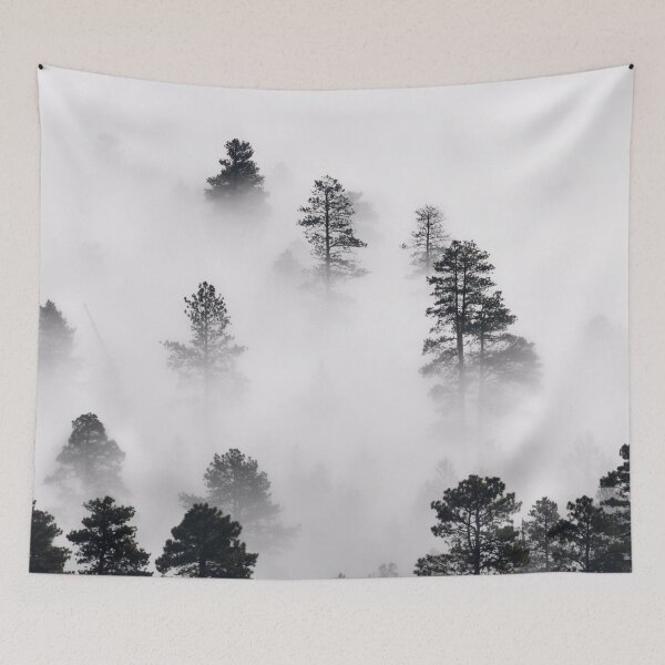Item preview, Foggy Scenic Mountain Tree decor designed and sold by BubbleCrumbs.