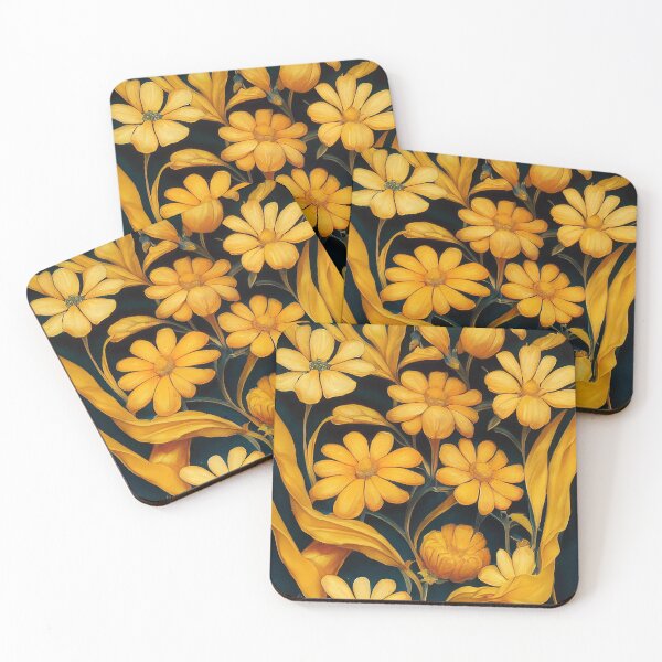 Item preview, Marigold Floral Print designed and sold by ThePurpleMelon.