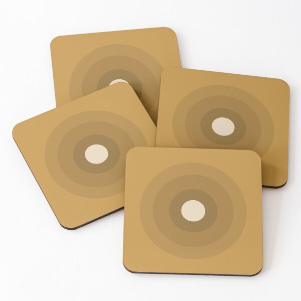 Item preview, Concentric Circles Abstract Geometric Art - Gold Light Brown designed and sold by Inspirationmotivation.