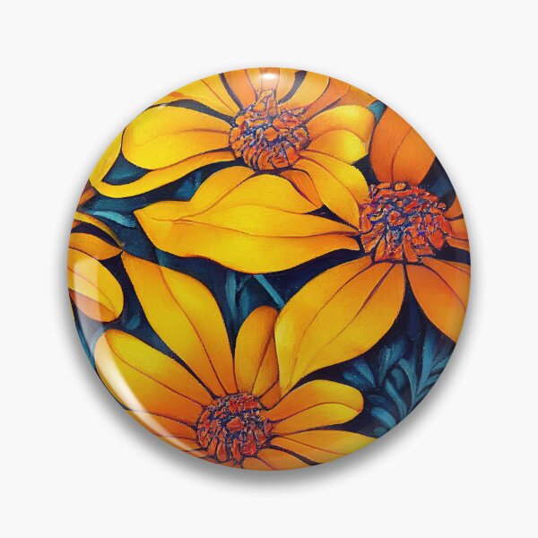 Item preview, Marigold Floral Print designed and sold by ThePurpleMelon.