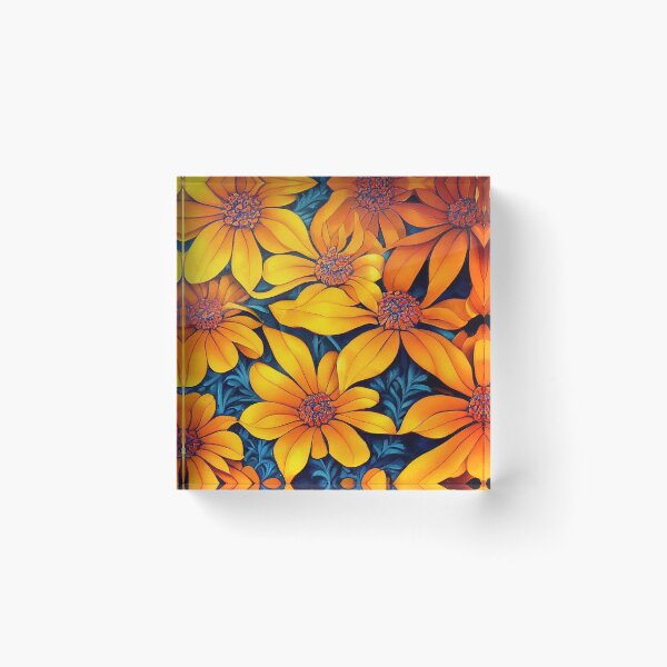 Item preview, Marigold Floral Print designed and sold by ThePurpleMelon.