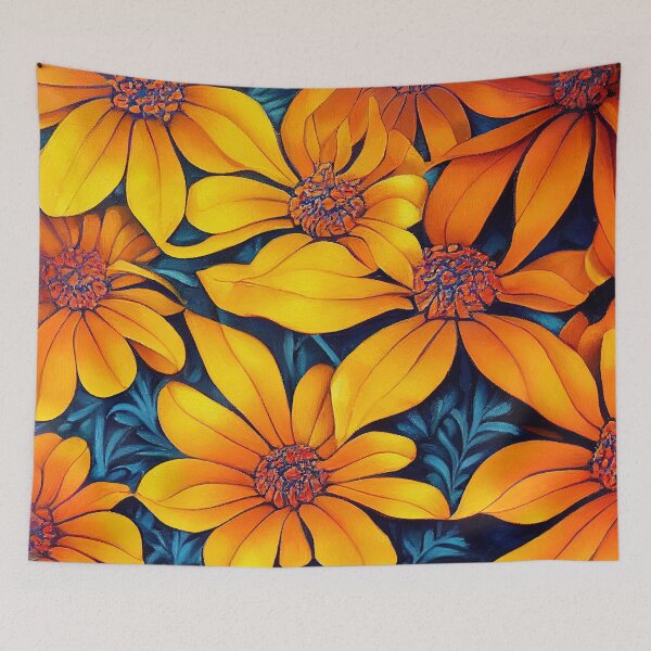 Item preview, Marigold Floral Print designed and sold by ThePurpleMelon.