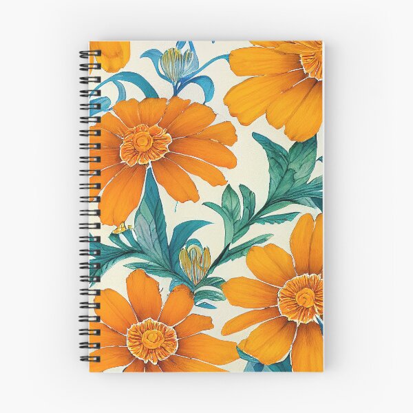 Item preview, Marigold Floral Print designed and sold by ThePurpleMelon.