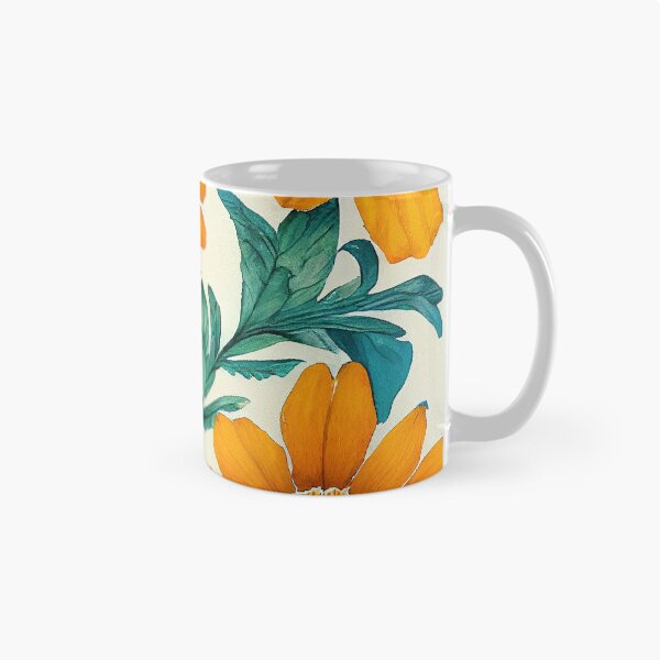 Item preview, Marigold Floral Print designed and sold by ThePurpleMelon.