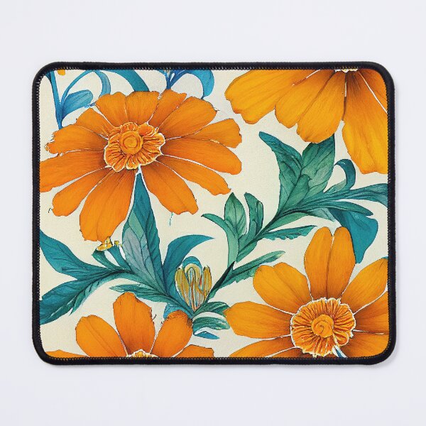 Item preview, Marigold Floral Print designed and sold by ThePurpleMelon.