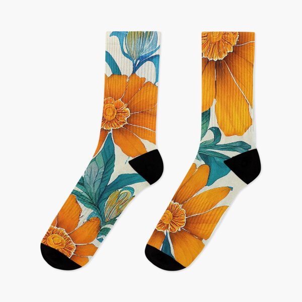 Item preview, Marigold Floral Print designed and sold by ThePurpleMelon.