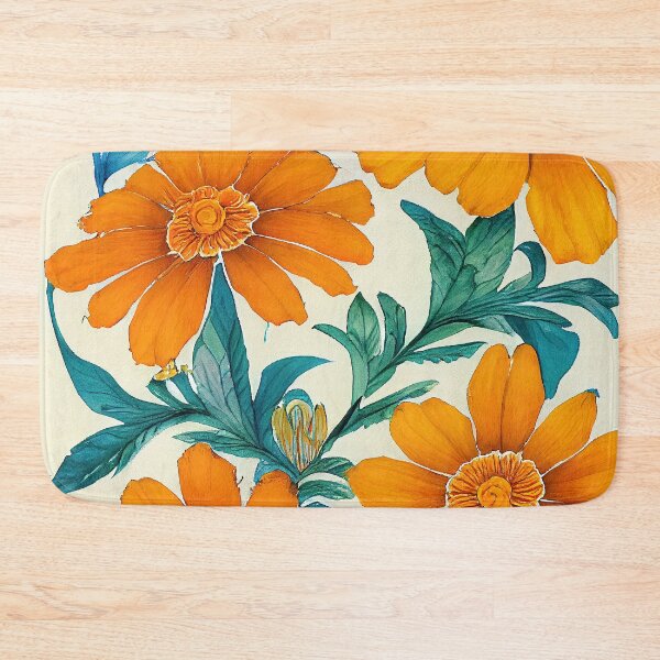 Item preview, Marigold Floral Print designed and sold by ThePurpleMelon.