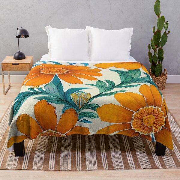 Item preview, Marigold Floral Print designed and sold by ThePurpleMelon.
