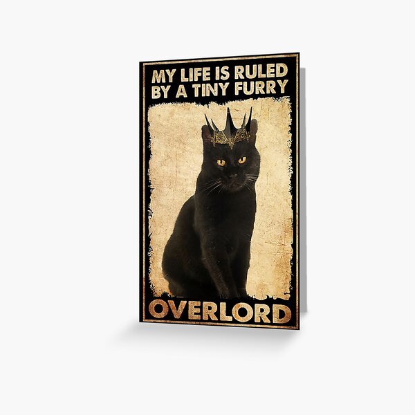Artikel-Vorschau von Vintage schwarze Katze Mein Leben wird von einem kleinen pelzigen Overlord regiert, designt und verkauft von gold61.