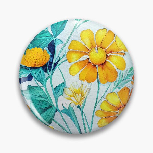 Item preview, Marigold Floral Print designed and sold by ThePurpleMelon.