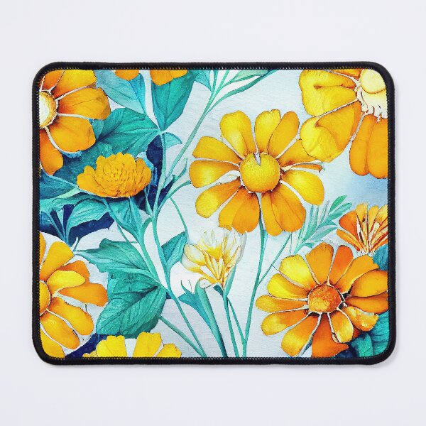 Item preview, Marigold Floral Print designed and sold by ThePurpleMelon.