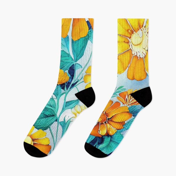 Item preview, Marigold Floral Print designed and sold by ThePurpleMelon.