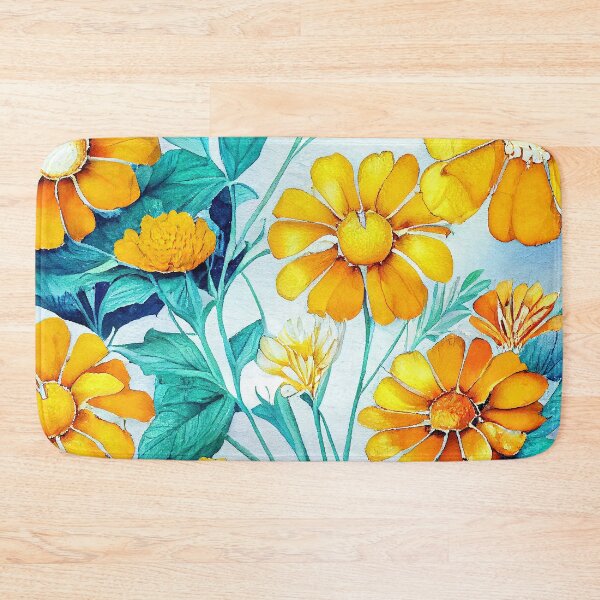 Item preview, Marigold Floral Print designed and sold by ThePurpleMelon.