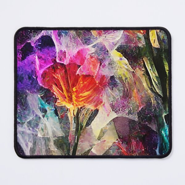 Item preview, Abstracted Icy Neon Roses-Frozen Florals designed and sold by BioDigital-Jazz.