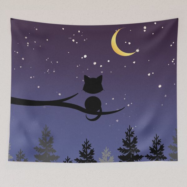 Item preview, Semicolon Cat Watching Moon designed and sold by SimplyMe-Plus.