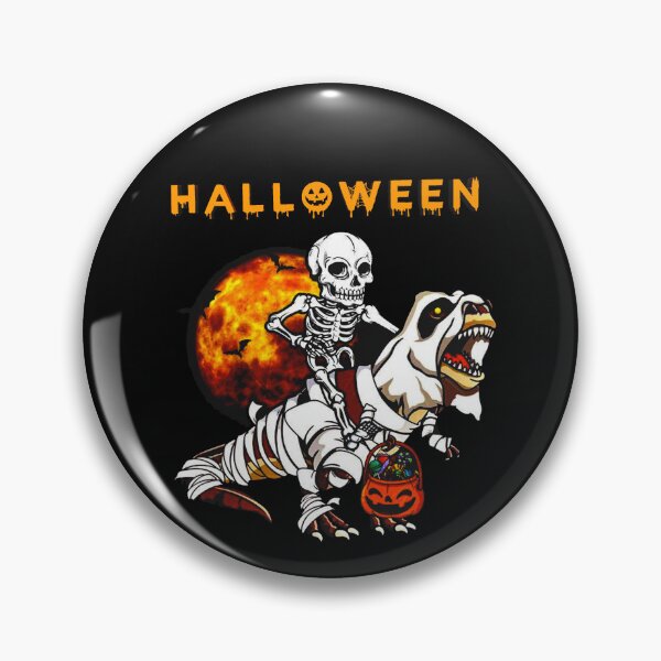 Item preview, skeleton riding dinosaur bones halloween | funny pumpkin  designed and sold by Yobeli.