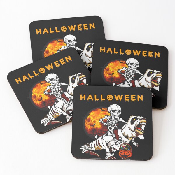 Item preview, skeleton riding dinosaur bones halloween | funny pumpkin  designed and sold by Yobeli.