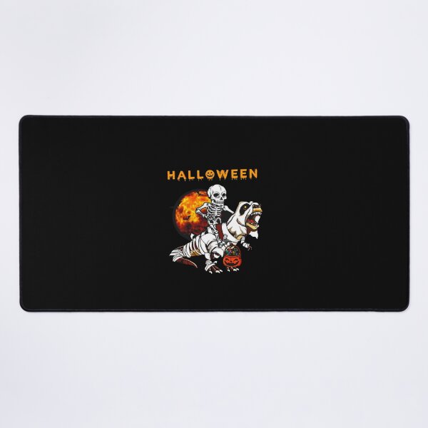 Item preview, skeleton riding dinosaur bones halloween | funny pumpkin designed and sold by Yobeli.