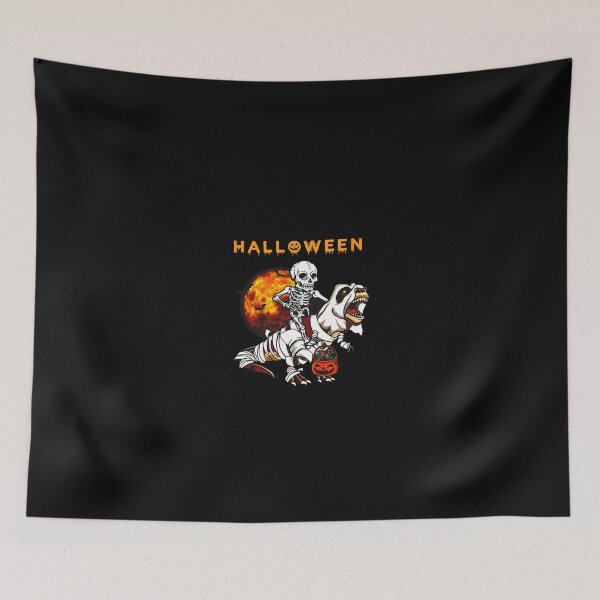 Item preview, skeleton riding dinosaur bones halloween | funny pumpkin  designed and sold by Yobeli.