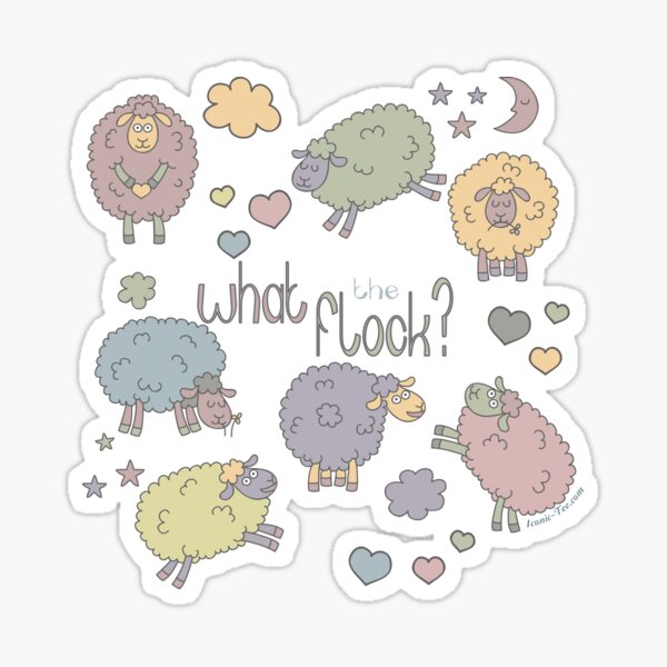 Funny Sheep What the Flock Sticker