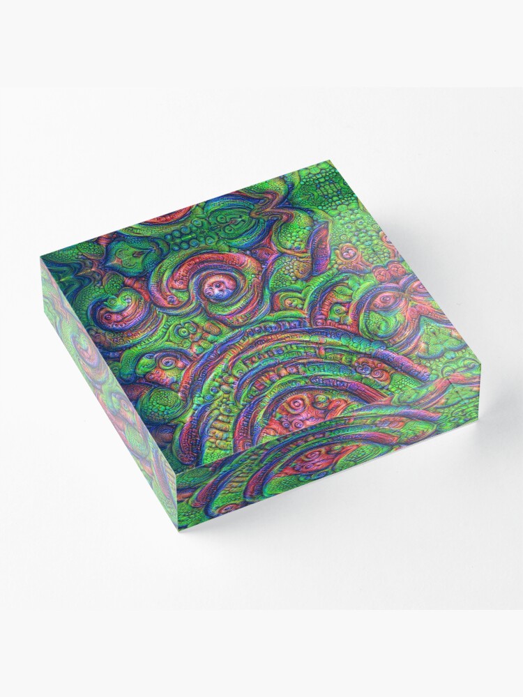 Alternate view of Green #DeepDream Acrylic Block