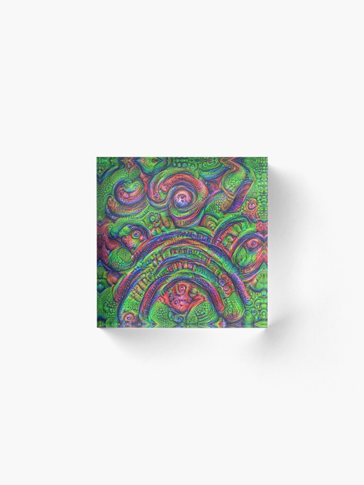 Alternate view of Green #DeepDream Acrylic Block