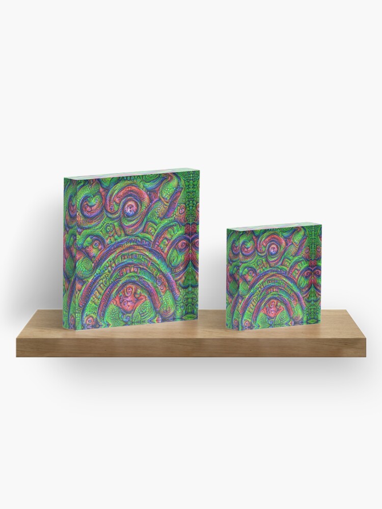 Alternate view of Green #DeepDream Acrylic Block