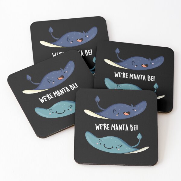 Item preview, We're Manta Be Funny Manta Ray Puns (Dark BG) designed and sold by punnybone.