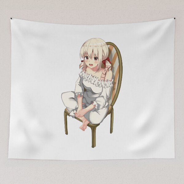 Item preview, Chisato Nishikigi Wearing Lounging Pajama Longuewear Sitting on the Chair | Lycoris Recoil designed and sold by Risumu.