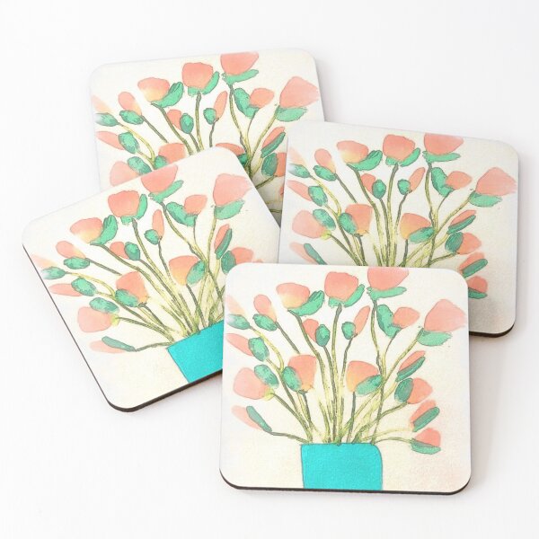 Item preview, Peachy floral arrangements in vase designed and sold by Tonyasartprints.