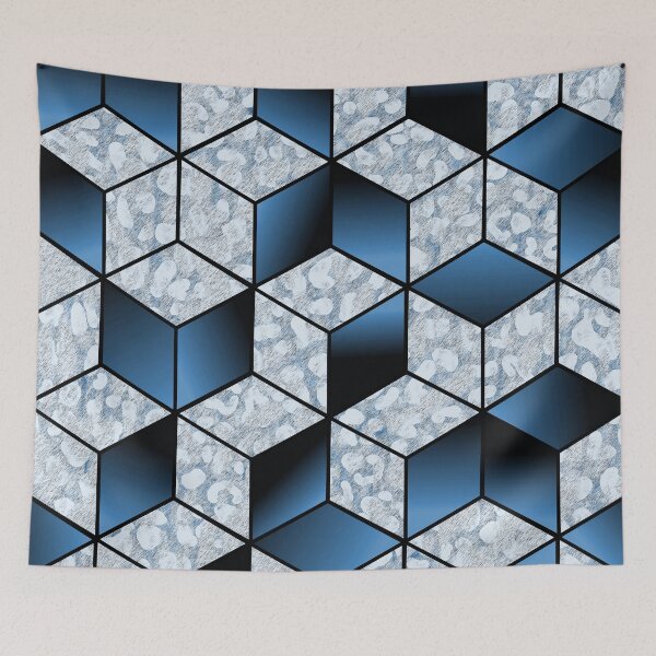 Item preview, Abstract Blue Cubic Effect Design designed and sold by oursunnycdays.