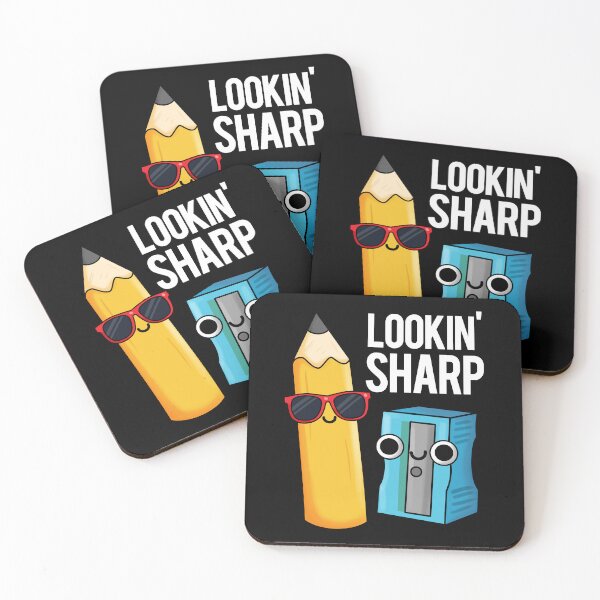 Item preview, Lookin Sharp Funny Pencil Puns (Dark BG) designed and sold by punnybone.