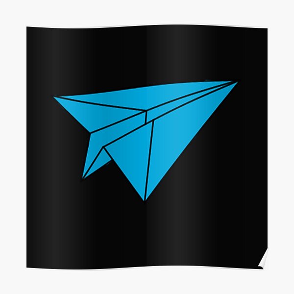 "Cute Aesthetic Blue Paper Airplane Design" Poster for Sale by