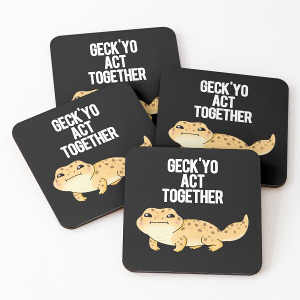 Item preview, Geckyo Act Together Funny Gecko Puns (Dark BG) designed and sold by punnybone.