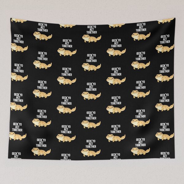 Item preview, Geckyo Act Together Funny Gecko Puns (Dark BG) designed and sold by punnybone.