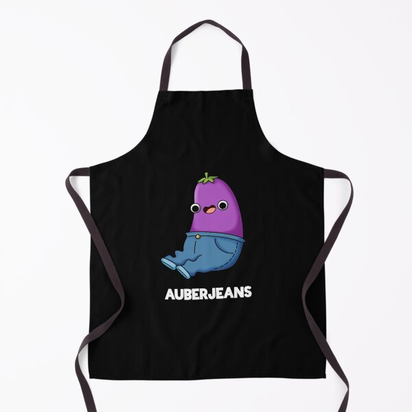 Item preview, Auberjeans Aubergine Funny Veggie Puns (Dark BG) designed and sold by punnybone.