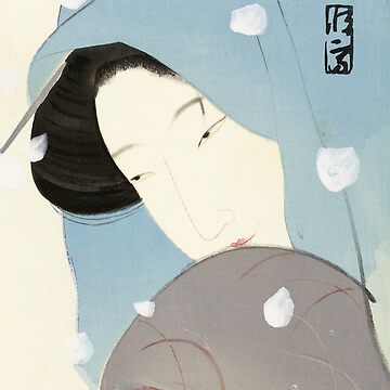 The heroine Umekawa in the snow, Kitano Tsunetomi, 1923 