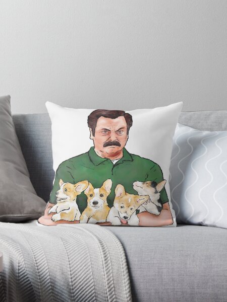 Item preview, Ron Swanson Holding Corgi Puppies designed and sold by kdiggs303.