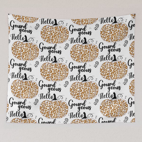 Item preview, Hello Gourdgeous Pretty Leopard Print Fall Pumpkin - Orange designed and sold by PearlMoonGrapes.