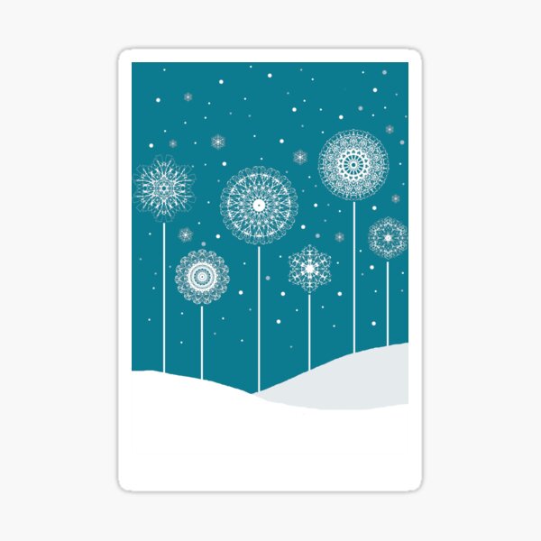 Snowflake pops -teal Sticker