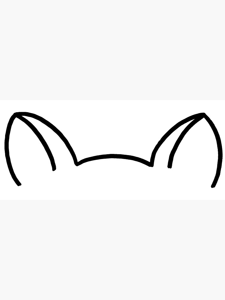 "Basic Black Cat Ears" Sticker by KittyKatShoppe | Redbubble